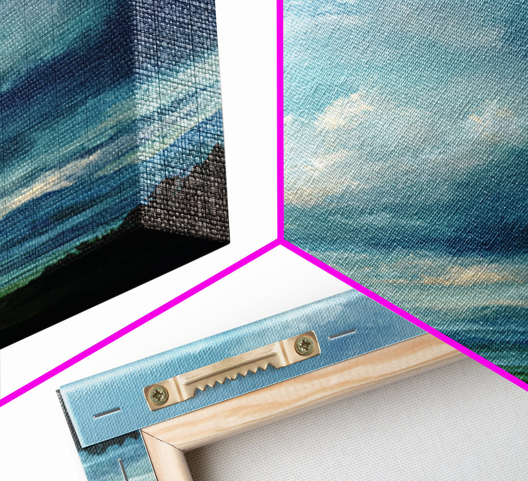 Soft Mountain Horizon Framed Canvas Print, Guest Bedroom Art, Living Room Decor, Bedroom Decor, Oil Painting, Guest, GBA-2x3-87