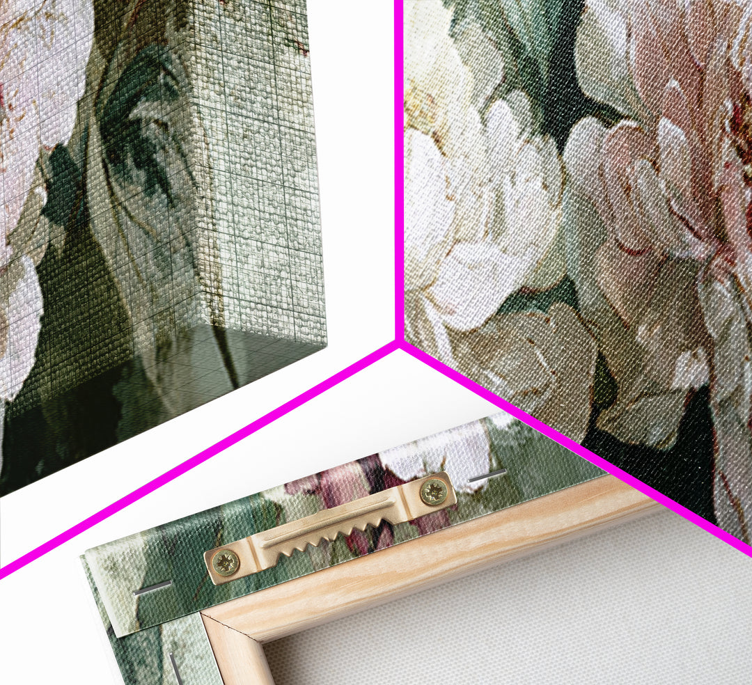 Neutral Peony Painting Framed Canvas Print, Guest Bedroom Art, Printable Art, Bedroom Decor, Abstract Art, Guest, GBA-3x1-1