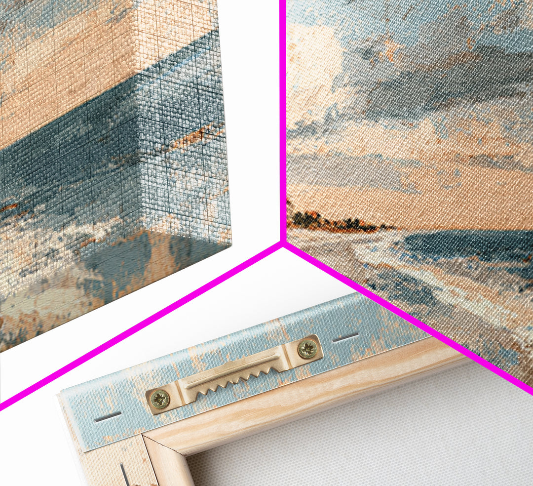 Coastal Dunes in Pale Blue and Sand Canvas Print, Guest Bedroom Art, Living Room Wall Art, Bedroom Decor, Fine Art, Guest, GBA-3x1-21