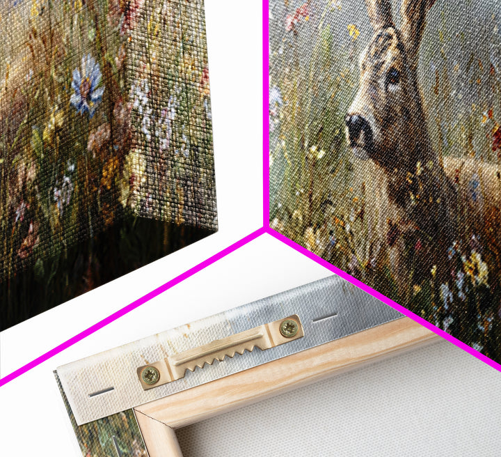 Sunlit Meadow with Delicate Flowers Canvas Print, Guest Bedroom Art, Luxury Decor, Bedroom Decor, Fine Art, Guest, Home, GBA-3x1-31