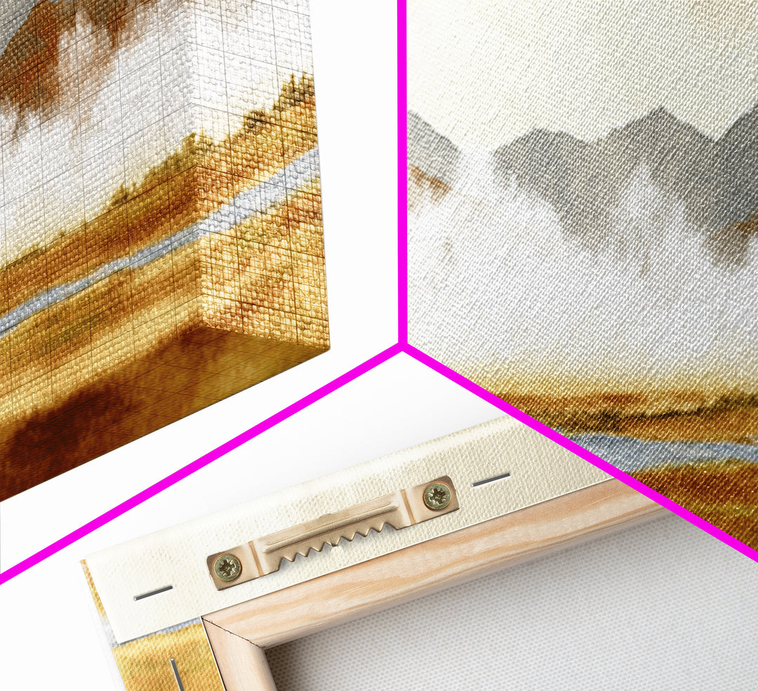 Soft Mountain Horizon Canvas Print, Guest Bedroom Art, Textured Painting, Bedroom Decor, Fine Art, Guest, Wall Art Prints, GBA-3x1-95
