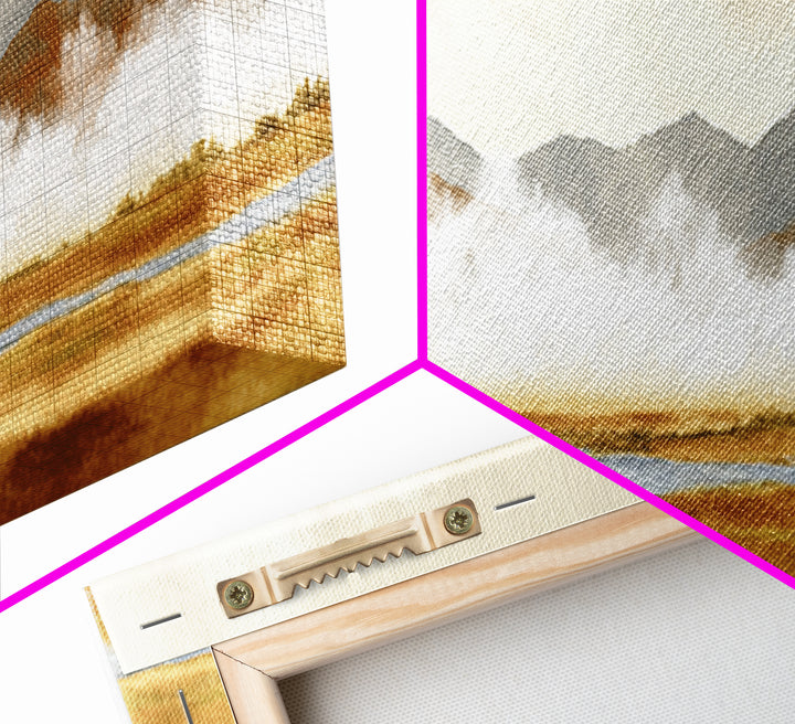 Soft Mountain Horizon Canvas Print, Guest Bedroom Art, Textured Painting, Bedroom Decor, Fine Art, Guest, Wall Art Prints, GBA-3x1-95