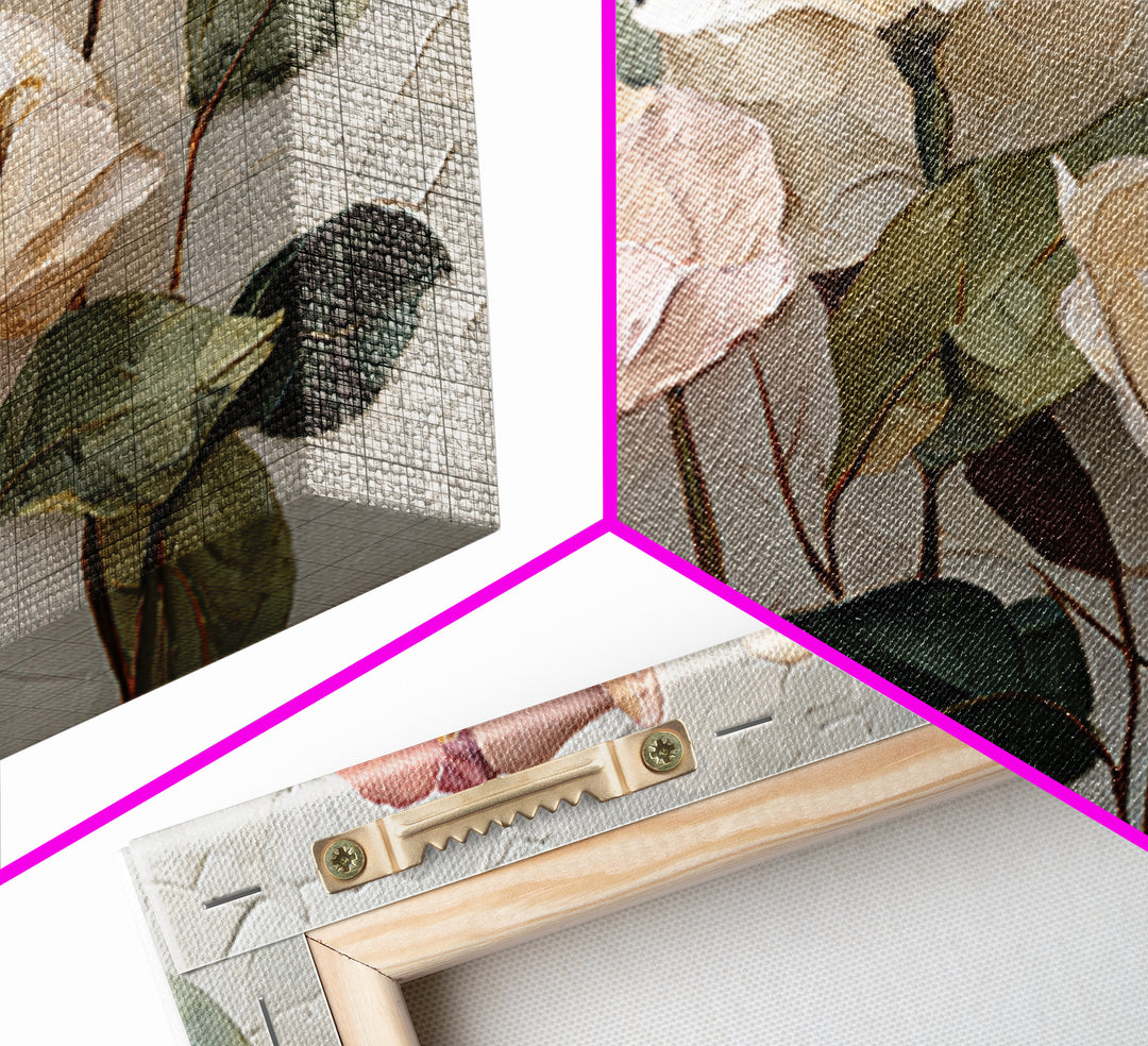 Gentle Botanical Line Drawing Trio Framed Canvas Print, Guest Bedroom Art, Digital Print, Bedroom Decor, Oil Painting, Guest, GBA-3x2-10