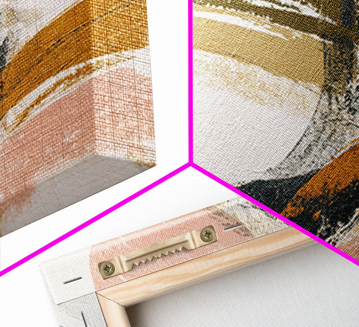 Warm Abstract Arches Framed Canvas Print, Guest Bedroom Art, Funky Wall Art, Bedroom Decor, Abstract Art, Guest, GBA-3x2-31