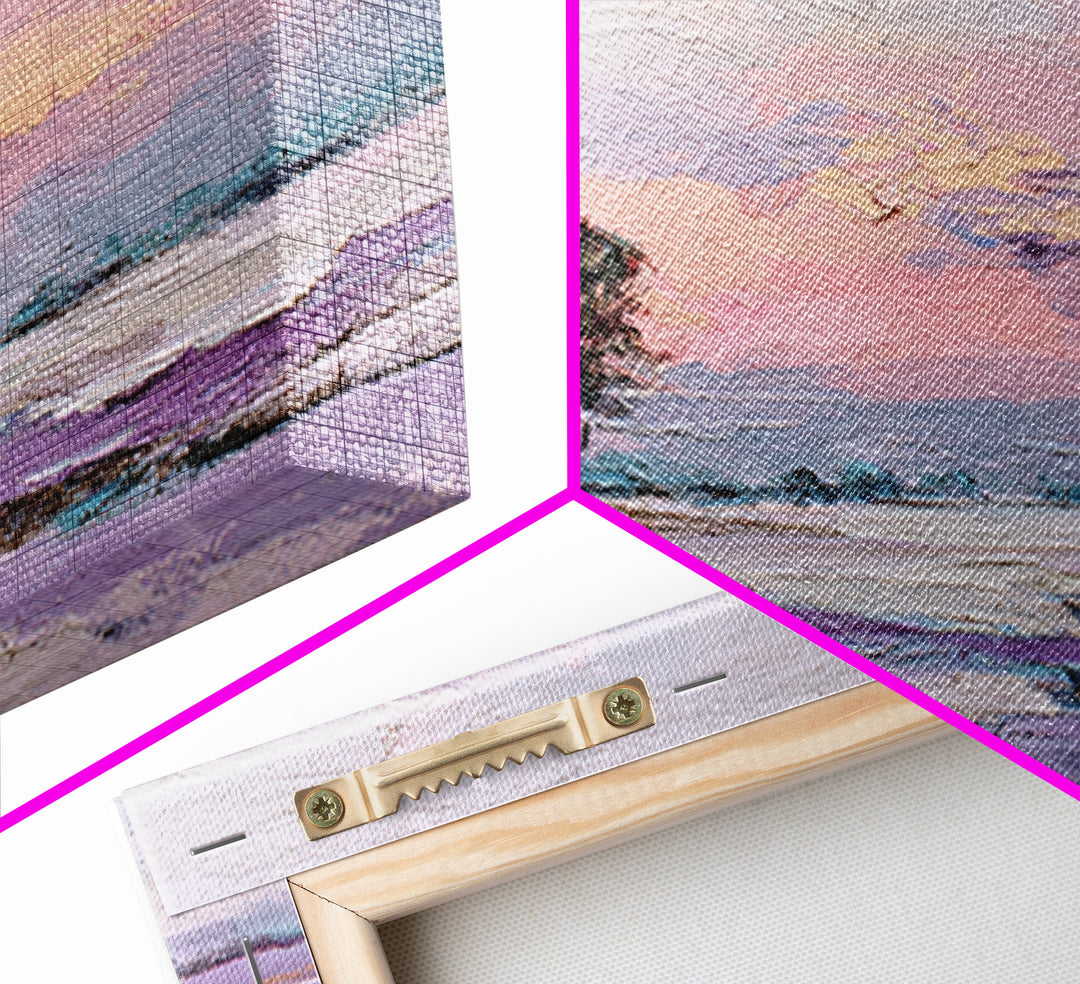 Lavender Field under Pale Sky Framed Canvas Print, Guest Bedroom Art, Room Decor, Bedroom Decor, Oil Painting, Guest, GBA-3x2-47