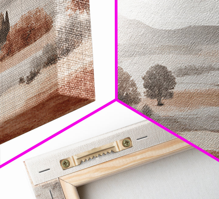 Warm Terracotta Shapes Framed Canvas Print, Guest Bedroom Art, Living Room Decor, Bedroom Decor, Guest, Farmhouse Wall Art, GBA-3x2-50
