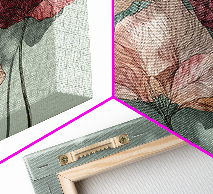 Gentle Botanical Line Drawing Trio Canvas Print, Guest Bedroom Art, Set of 3 Wall Art, Bedroom Decor, Watercolor Art, Guest, GBA-3x2-58