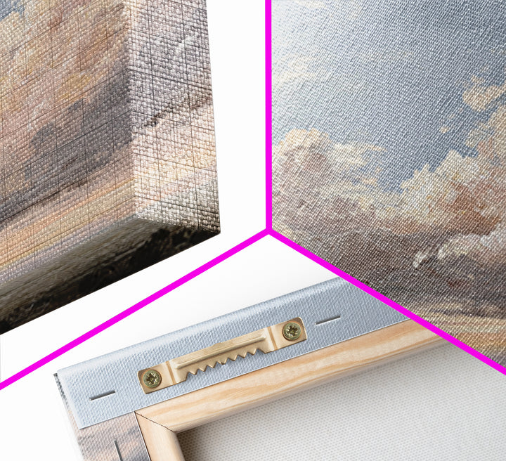 Romantic Cloudscape in Blush and Ivory Framed Canvas Print, Guest Bedroom Art, Fine Art Print, Bedroom Decor, Fine Art, Guest, GBA-3x2-87