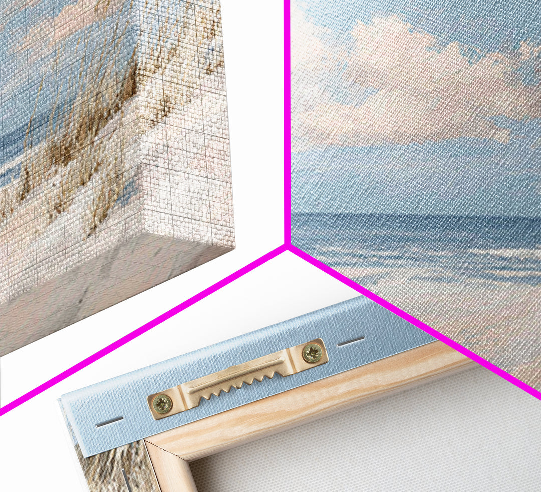 Coastal Dunes in Pale Blue and Sand Framed Canvas Print, Guest Bedroom Art, Farmhouse Decor, Bedroom Decor, Fine Art, Guest, GBA-3x2-9