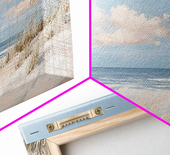 Coastal Dunes in Pale Blue and Sand Framed Canvas Print, Guest Bedroom Art, Farmhouse Decor, Bedroom Decor, Fine Art, Guest, GBA-3x2-9