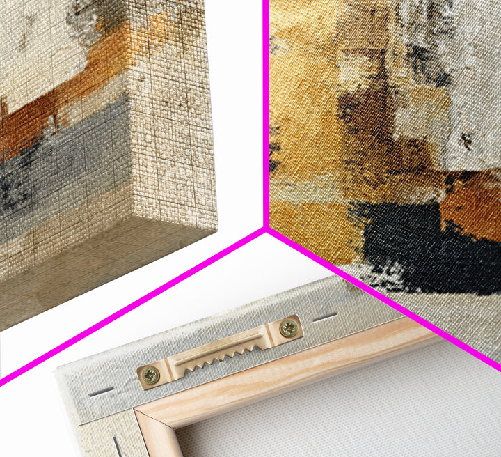 Earthy Plaster Texture Abstract Framed Canvas Print, General Fine Art, Neutral Decor, Living Room Decor, Fine Art, GEN-1x1-63