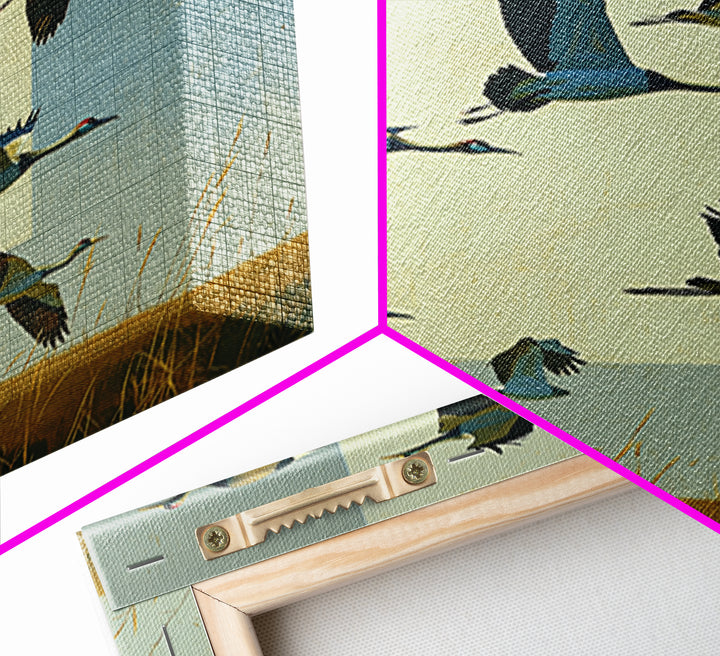 Minimal Birds in Flight over an Open Framed Canvas Print, General Fine Art, Abstract Art, Living Room Decor, Fine Art, GEN-1x1-70