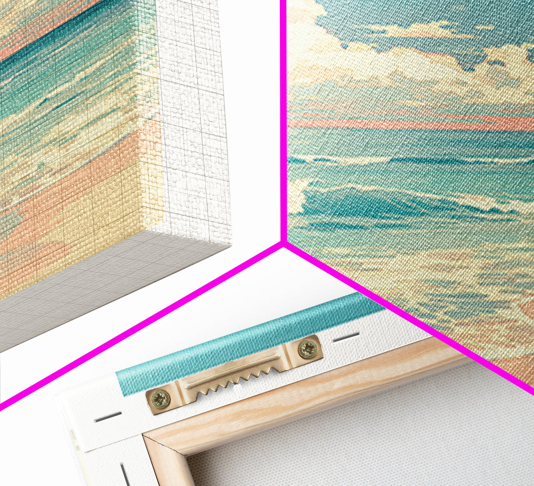 Coastal Water Study Canvas Print, General Fine Art, Poster, Living Room Decor, Fine Art, Wall Art Prints, Mid Century Modern, GEN-1x1-77
