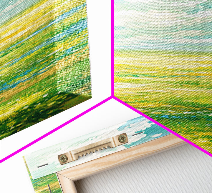 Sunlit Meadow with Loose Impressionist Brushwork Canvas Print, General Fine Art, Canvas Art, Living Room Decor, Fine Art, GEN-1x3-26
