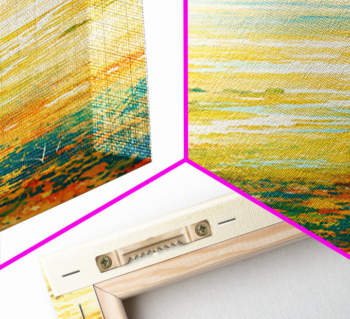Quiet Abstract Landscape Framed Canvas Print, General Fine Art, Art, Living Room Decor, Fine Art, Mid Century Modern, GEN-1x3-61