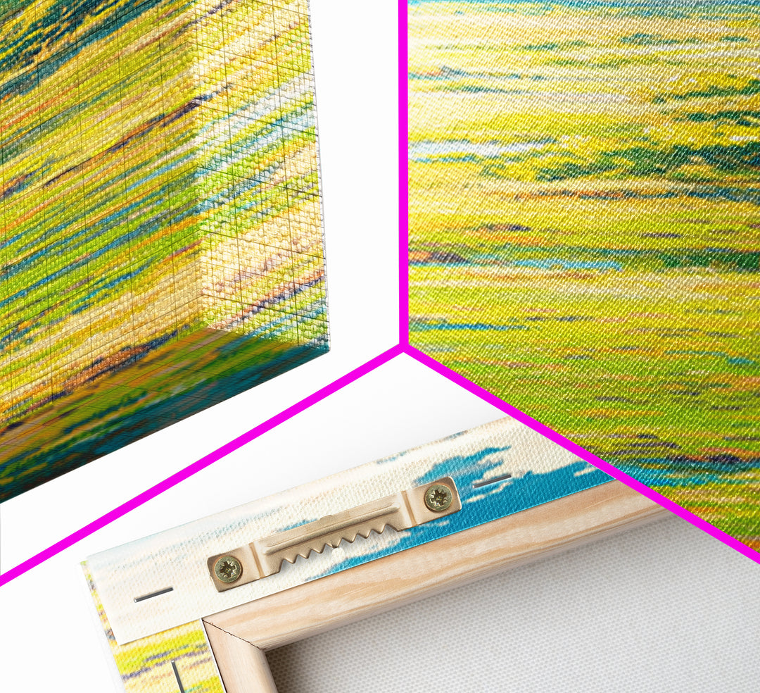 Sunlit Meadow with Loose Impressionist Brushwork Canvas Print, General Fine Art, Textured Painting, Living Room Decor, GEN-1x3-98