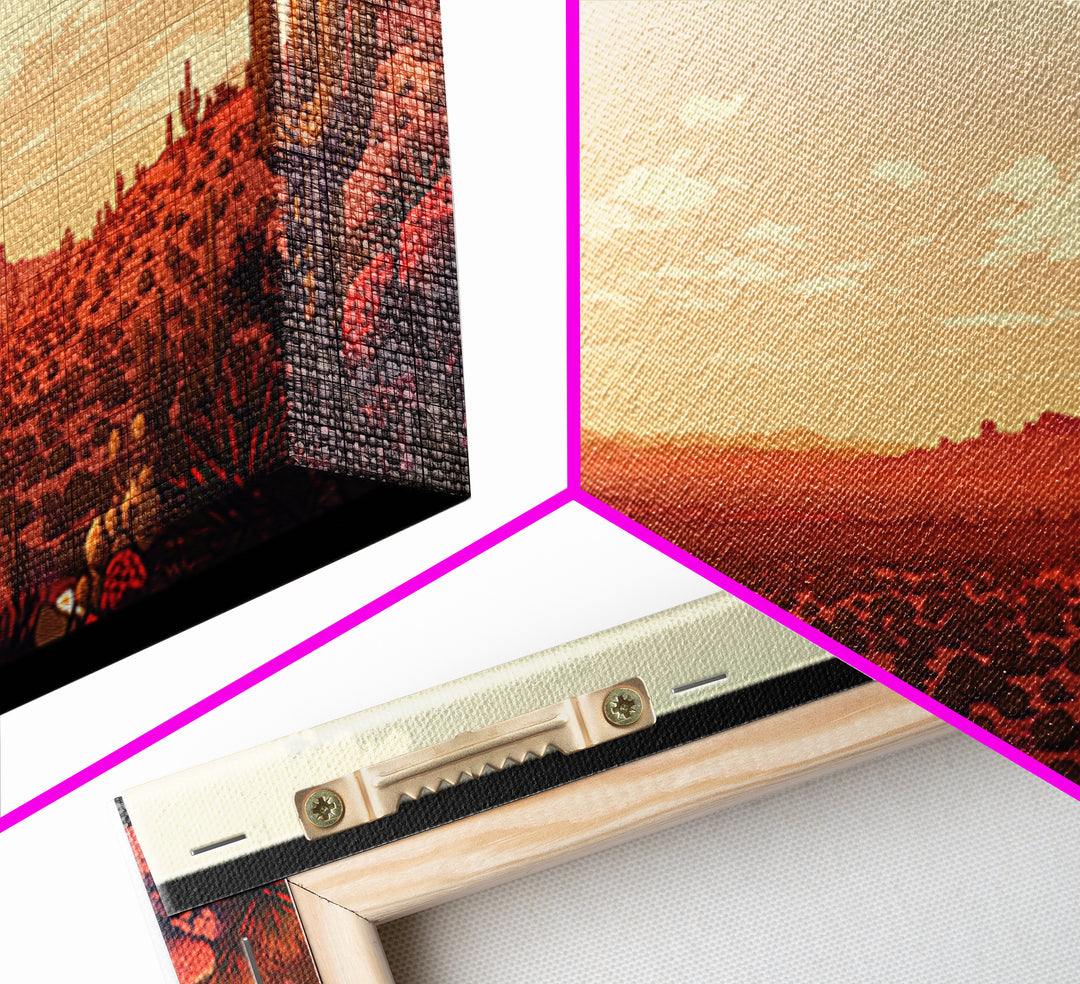 Serene Desert Horizon Framed Canvas Print, General Fine Art, Wall Decor, Living Room Decor, Fine Art, Original Painting, GEN-2x1-13