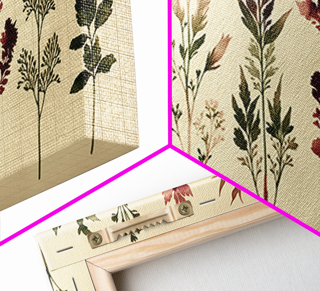 Botanical Silhouette Series Canvas Print, General Fine Art, Painting, Living Room Decor, Fine Art, Oil Painting, GEN-2x1-41