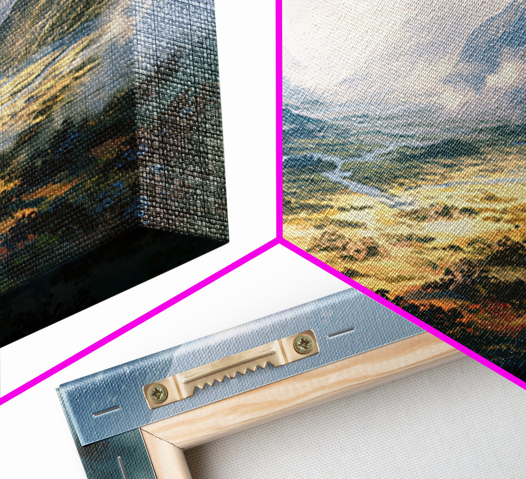 Misty Mountain Valley Canvas Print, General Fine Art, Art, Living Room Decor, Fine Art, Mid Century Modern, Original Painting, GEN-2x1-48