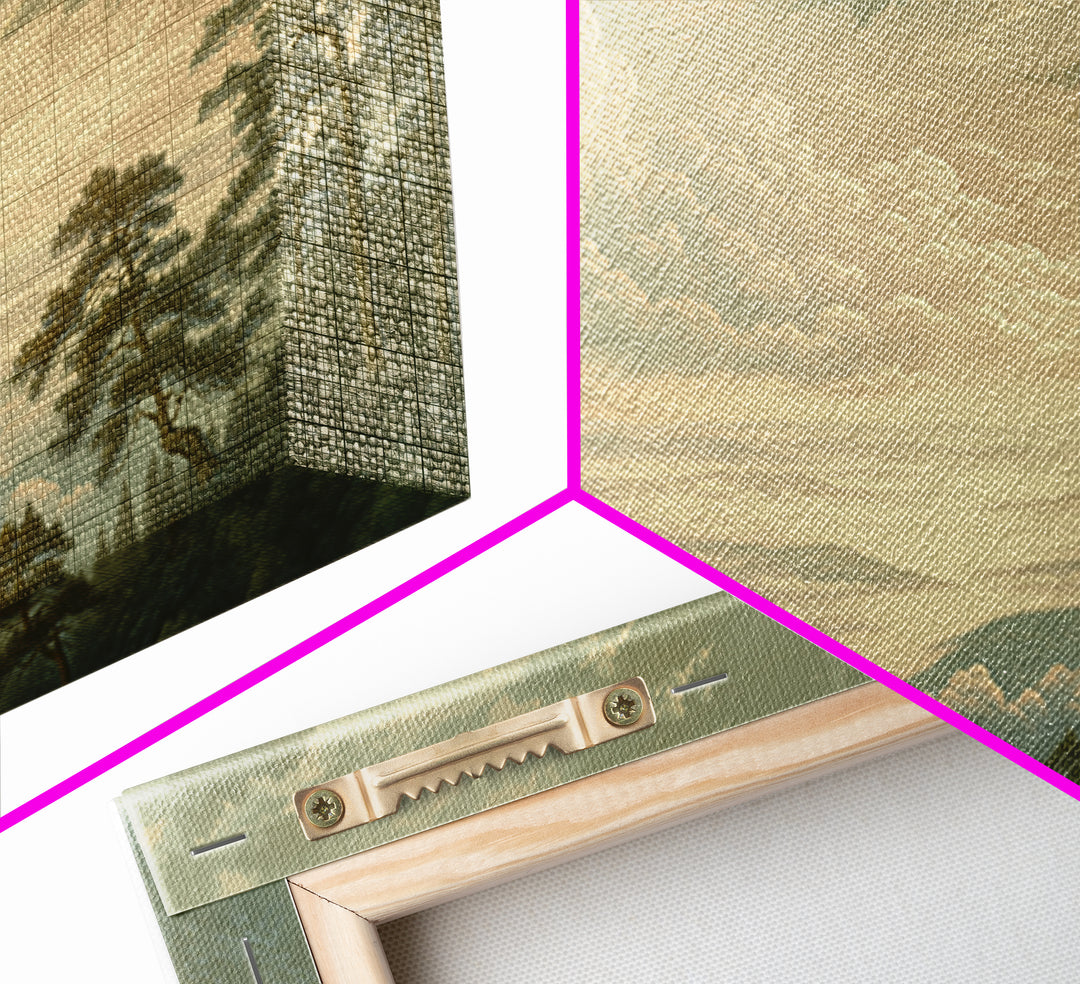 Romantic Cloudscape with Blush and Cream Tones Canvas Print, General Fine Art, Wall Art, Living Room Decor, Oil Painting, GEN-2x1-62