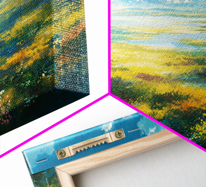 Sunlit Meadow with Loose Impressionist Brushwork Canvas Print, General Fine Art, Wall Decor, Living Room Decor, Fine Art, GEN-2x1-82