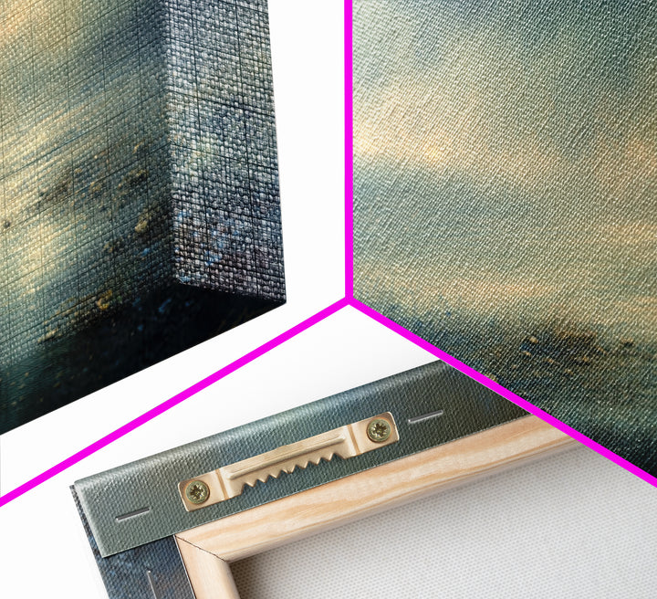 Dreamlike Moonlit Lake Framed Canvas Print, General Fine Art, Art, Living Room Decor, Fine Art, Mid Century Modern, GEN-2x1-9