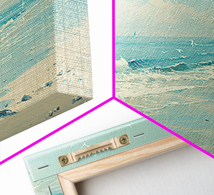 Coastal Water Study Framed Canvas Print, General Fine Art, Digital Wall Art, Living Room Decor, Fine Art, Neutral Decor, GEN-2x1-97