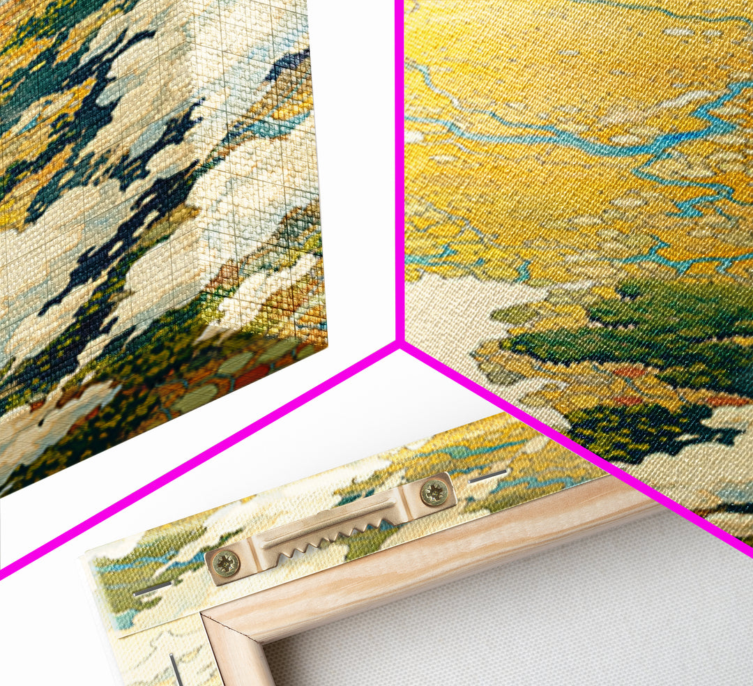 Quiet Abstract River Shape Canvas Print, General Fine Art, Statement Artwork, Living Room Decor, Abstract Art, GEN-2x3-32
