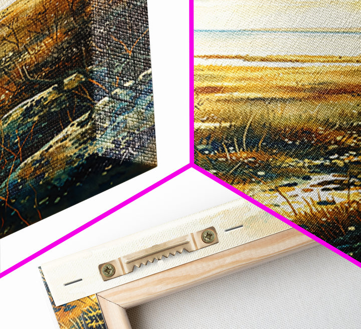 Quiet Abstract Landscape Framed Canvas Print, General Fine Art, Wall Art Prints, Living Room Decor, Watercolor Art, GEN-2x3-33