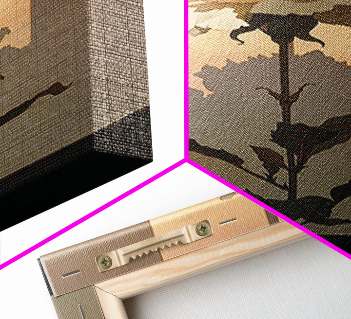 Single Sculptural Flower on a Dark Ground Framed Canvas Print, General Fine Art, Digital Art, Living Room Decor, Fine Art, GEN-2x3-41
