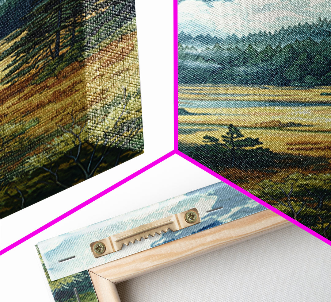 Moody Forest Clearing Framed Canvas Print, General Fine Art, Wall Decor, Living Room Decor, Fine Art, Original Painting, GEN-2x3-64