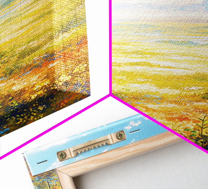 Sunlit Meadow with Loose Impressionist Brushwork Canvas Print, General Fine Art, Digital Prints, Living Room Decor, GEN-2x3-70