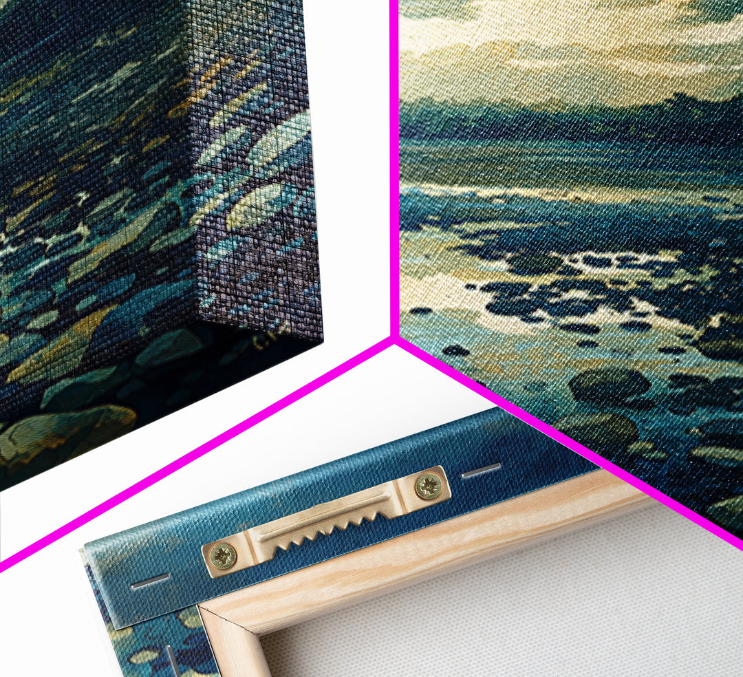 Quiet Abstract River Shape Framed Canvas Print, General Fine Art, Bedroom Decor, Living Room Decor, Abstract Art, GEN-2x3-8