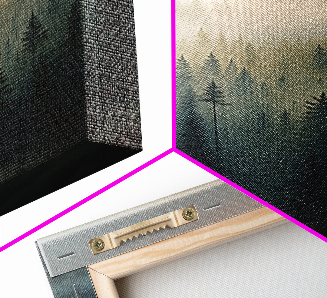 Moody Forest Clearing Framed Canvas Print, General Fine Art, Mid Century Modern, Living Room Decor, Fine Art, GEN-2x3-88