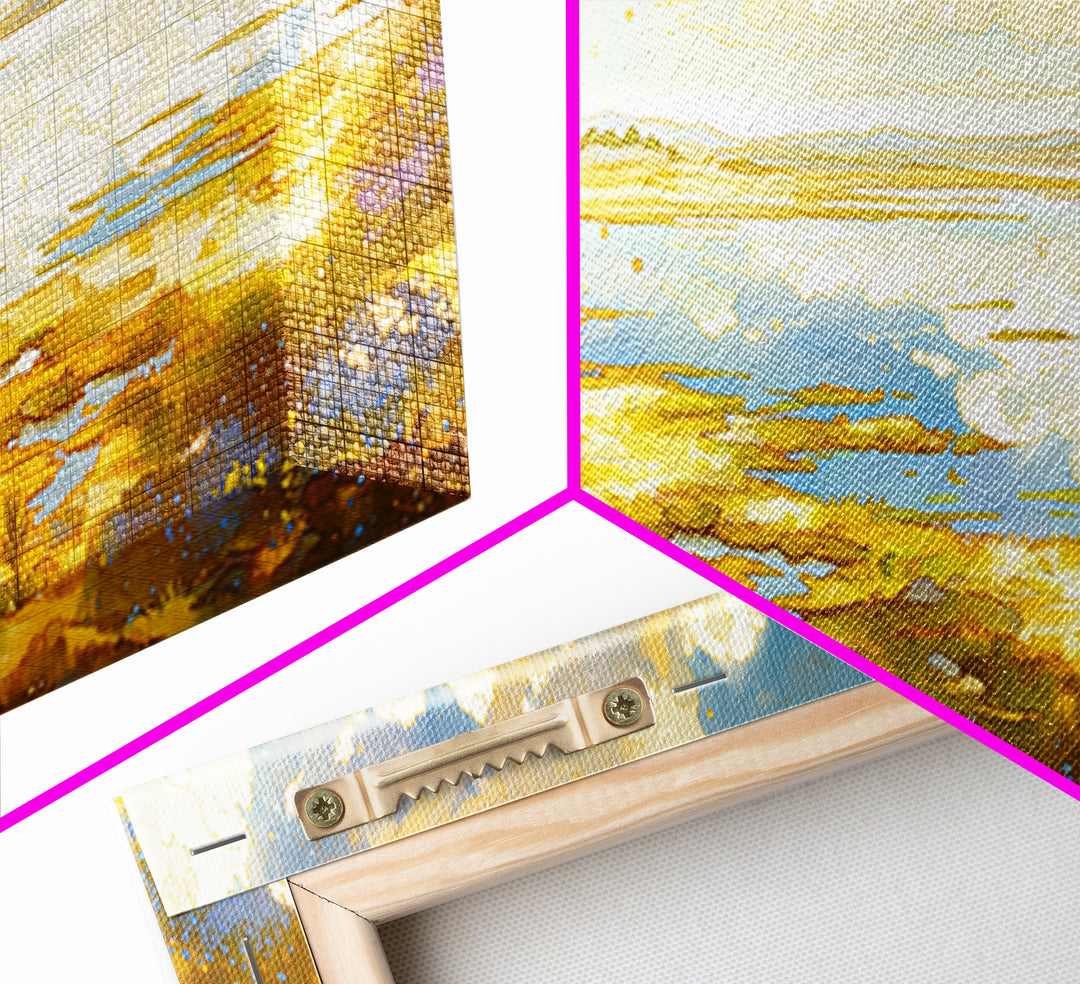 Dreamlike Moonlit Lake Canvas Print, General Fine Art, Art Deco, Living Room Decor, Fine Art, Fine Art Print, GEN-3x1-29