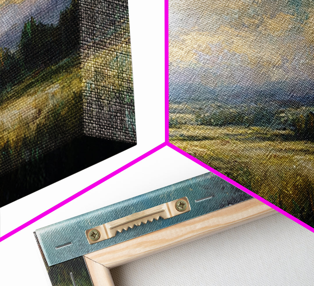 Sunlit Meadow with Loose Impressionist Brushwork Canvas Print, General Fine Art, Wall Decor, Living Room Decor, Fine Art, GEN-3x1-30