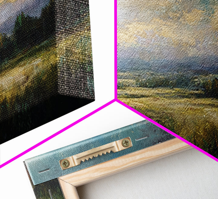 Sunlit Meadow with Loose Impressionist Brushwork Canvas Print, General Fine Art, Wall Decor, Living Room Decor, Fine Art, GEN-3x1-30