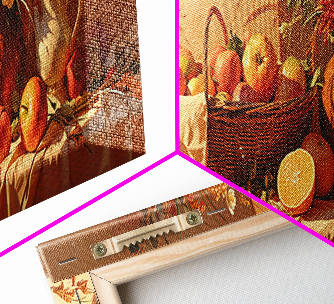 Simple Still Life of Fruit and Linen Framed Canvas Print, General Fine Art, Digital Print, Living Room Decor, Abstract Art, GEN-3x1-32