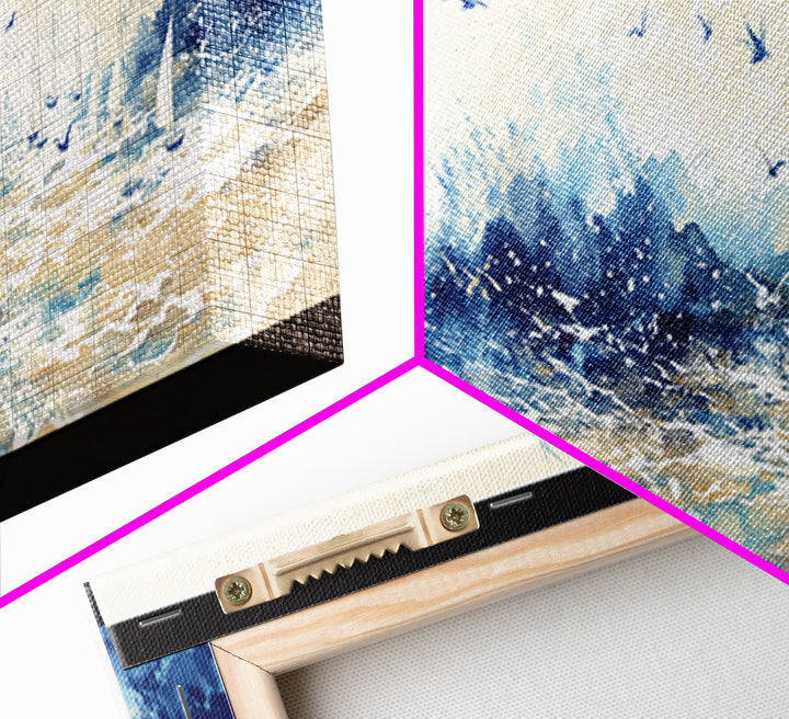 Coastal Water Study Canvas Print, General Fine Art, Framed Wall Art, Living Room Decor, Fine Art, Luxury Decor, GEN-3x1-45