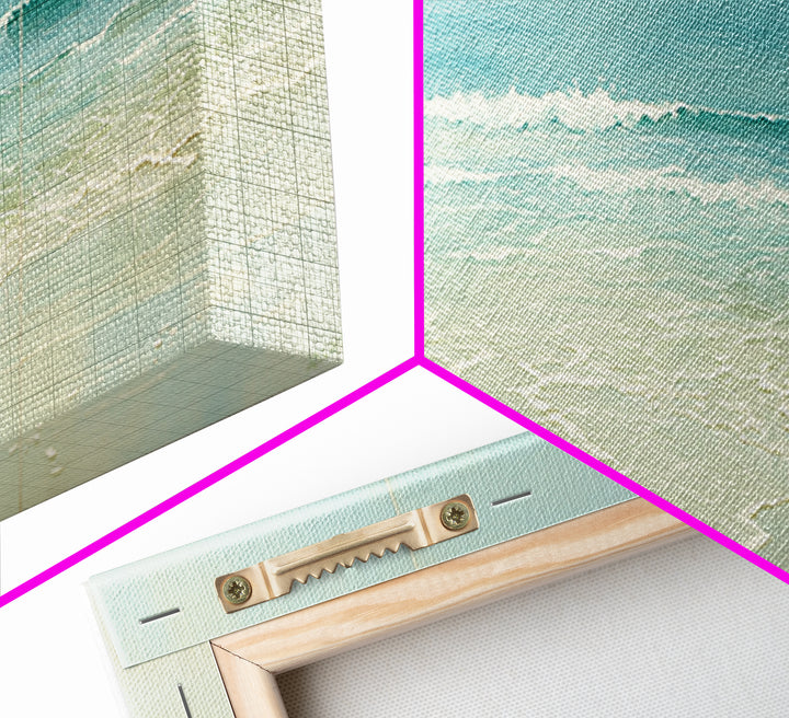 Coastal Water Study Framed Canvas Print, General Fine Art, Gallery Decor, Living Room Decor, Fine Art, Wall Art, GEN-3x1-69