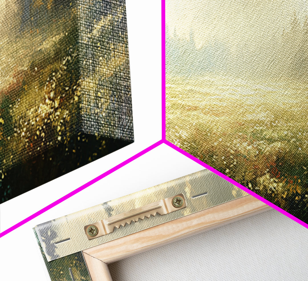 Sunlit Meadow with Loose Impressionist Brushwork Canvas Print, General Fine Art, Digital Prints, Living Room Decor, GEN-3x1-78