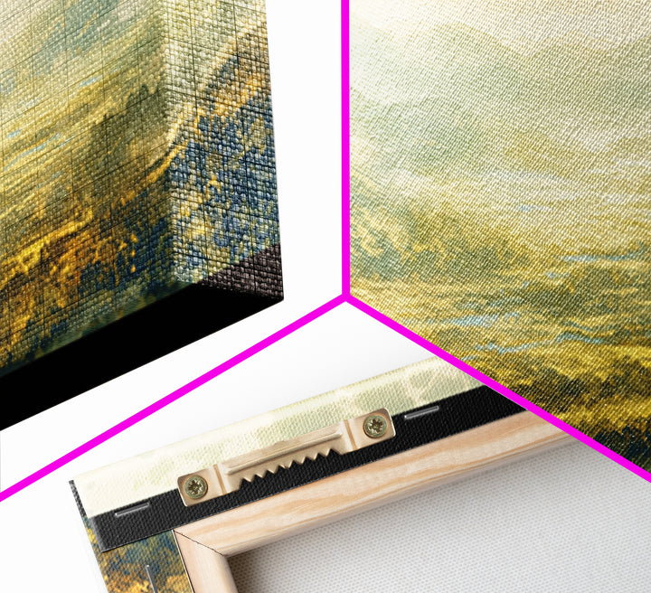 Misty Mountain Valley Canvas Print, General Fine Art, Decor, Living Room Decor, Fine Art, Digital Wall Art, Large Wall Art, GEN-3x1-92