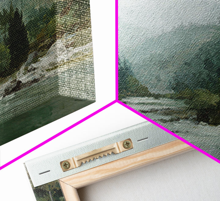 Quiet Abstract River Shape Framed Canvas Print, General Fine Art, Wall Art, Living Room Decor, Abstract Art, GEN-3x2-100