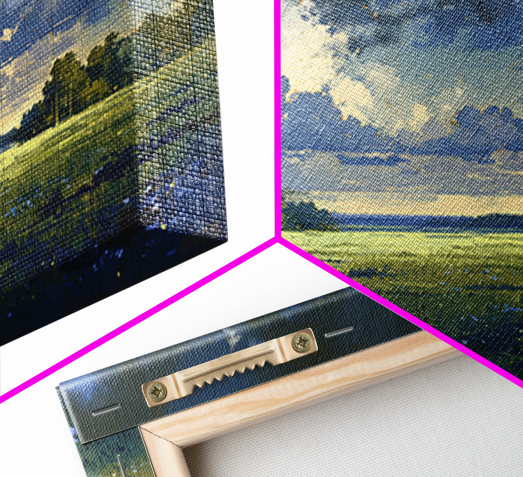 Sunlit Meadow with Loose Impressionist Brushwork Canvas Print, General Fine Art, Printable Wall Art, Living Room Decor, GEN-3x2-18