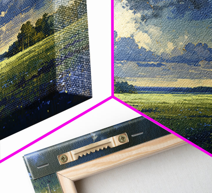Sunlit Meadow with Loose Impressionist Brushwork Canvas Print, General Fine Art, Printable Wall Art, Living Room Decor, GEN-3x2-18