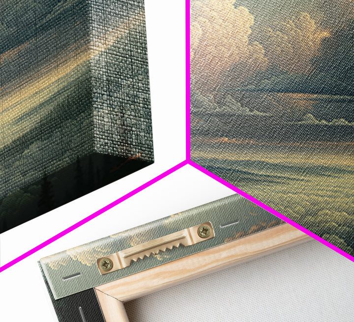 Romantic Cloudscape with Blush and Cream Tones Canvas Print, General Fine Art, Canvas, Living Room Decor, Oil Painting, GEN-3x2-22