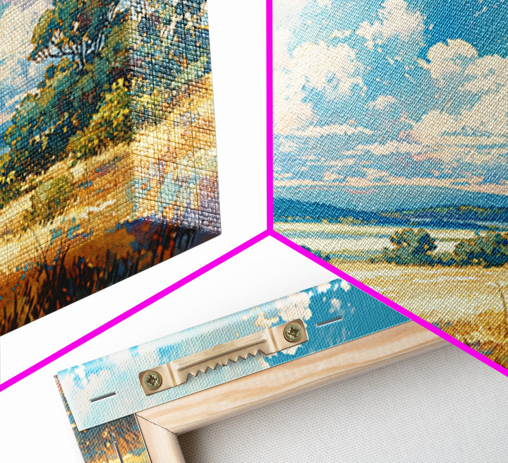 Sunlit Meadow with Loose Impressionist Brushwork Canvas Print, General Fine Art, Digital Wall Art, Living Room Decor, Fine Art, GEN-3x2-42