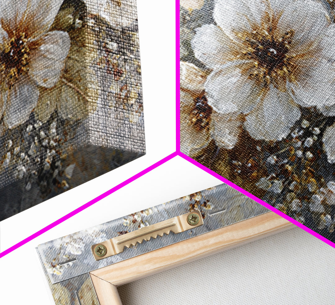 Botanical Silhouette Series Canvas Print, General Fine Art, Neutral Decor, Living Room Decor, Oil Painting, Home Decor, GEN-3x2-49