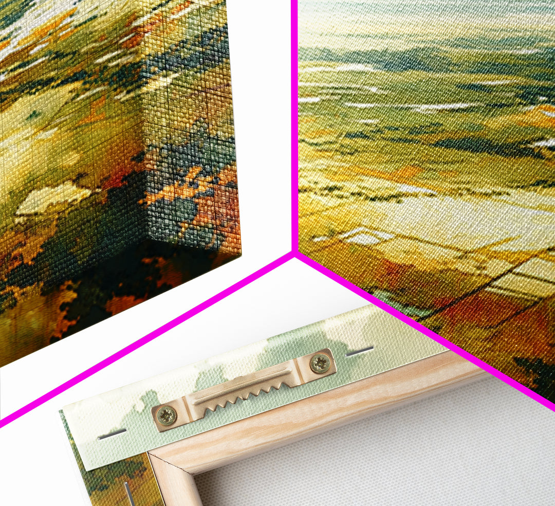 Quiet Abstract Landscape Framed Canvas Print, General Fine Art, Abstract Art, Living Room Decor, Oil Painting, GEN-3x2-5