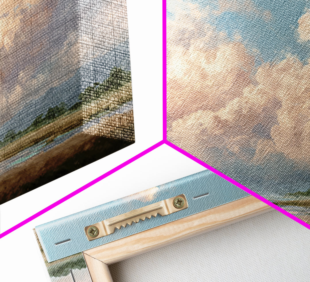 Romantic Cloudscape with Blush and Cream Tones Canvas Print, General Fine Art, Large Wall Art, Living Room Decor, GEN-3x2-70